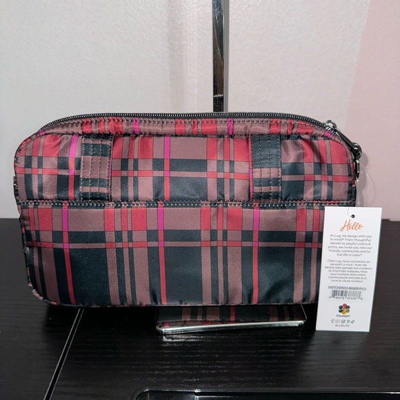 Lug Switcheroo Crossbody Bag NWT Black & Berry Plaid - Picture 3 of 6